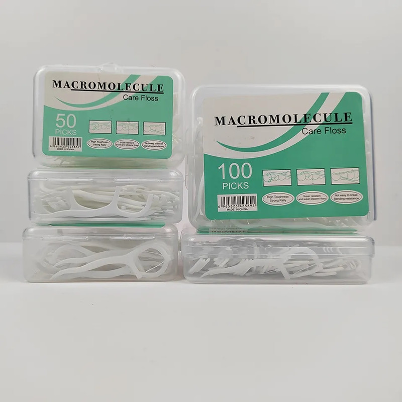نخ دندان ماکرومولکول مدل Care Floss بسته 100 عددی