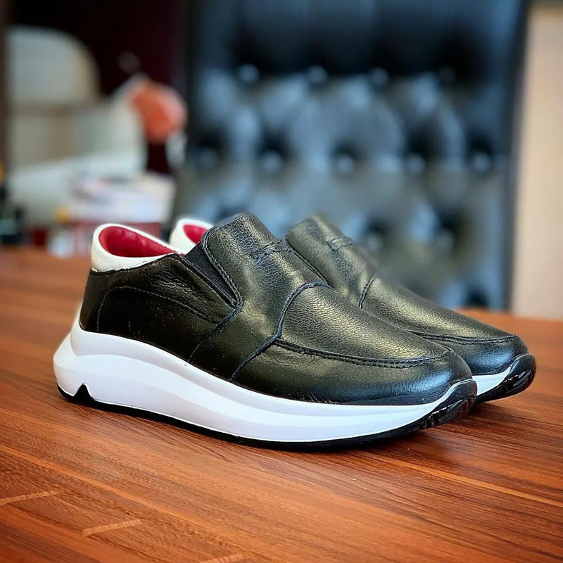 کفش روزمره زنانه مدل چرم طبیعی کد 00156t.k رنگ مشکی