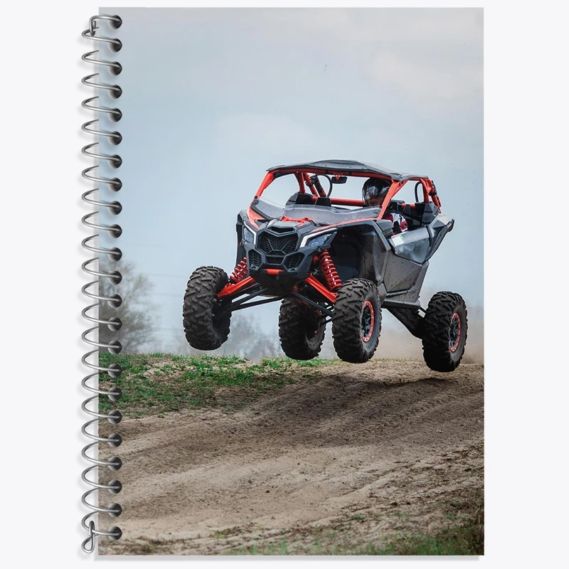 دفتر زبان 50 برگ خندالو مدل سه خط طرح موتور چهار چرخ کد 37104