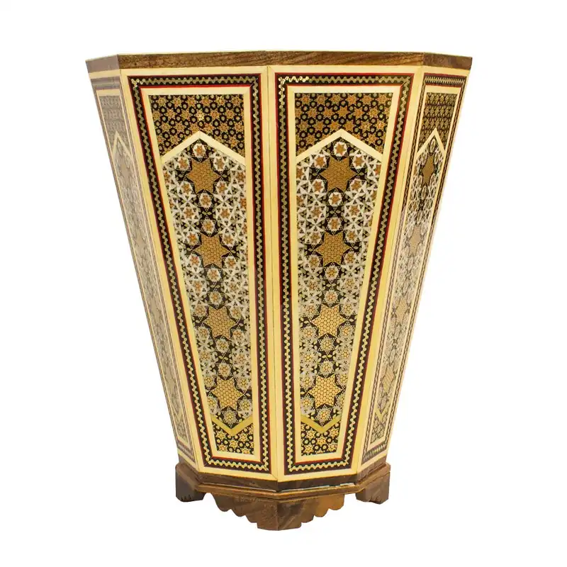 ست سطل و جعبه دستمال کاغذی خاتم کاری کد A31