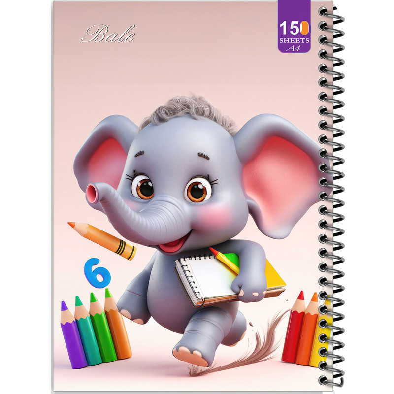 دفتر نقاشی 150 برگ انتشارات بله مدل رحلی طرح فانتزی فیل کوچولوی هنرمند کد A4-P208