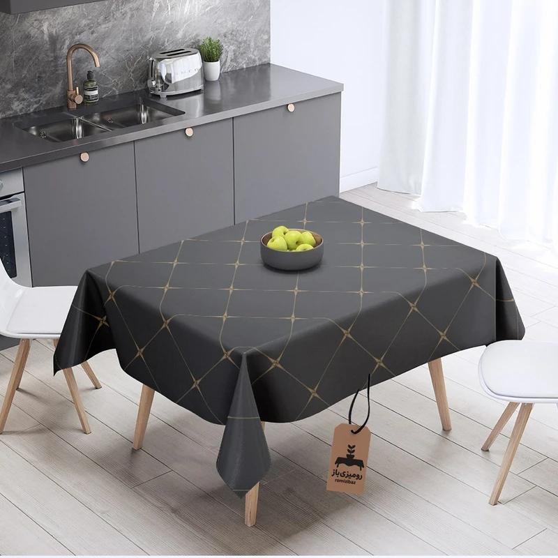 رومیزی برند رومیزی باز طرح مستطیل مدل داماس کد 1056 سایز ۲۰۰×۱۴۰ سانتی‌متر 