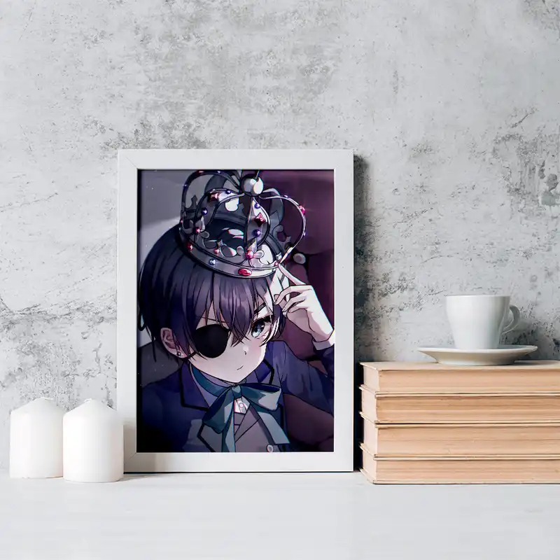 تابلو خندالو مدل شیل انیمه خادم سیاه کد 16342