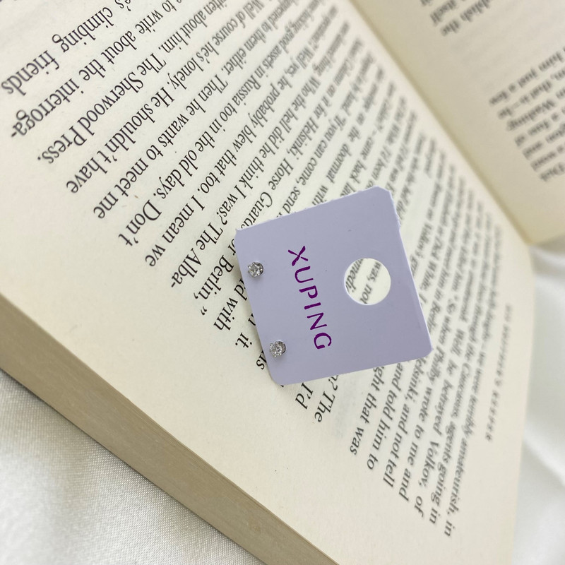 گوشواره زنانه ژوپینگ مدل تک نگین کد E4493 گوشواره زنانه ژوپینگ مدل تک نگین کد E4493