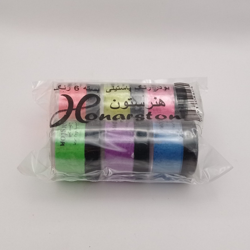 پودر رنگ رزین هنرستون مدل پاستیلی حجم 10 میلی لیتر بسته 6 عددی