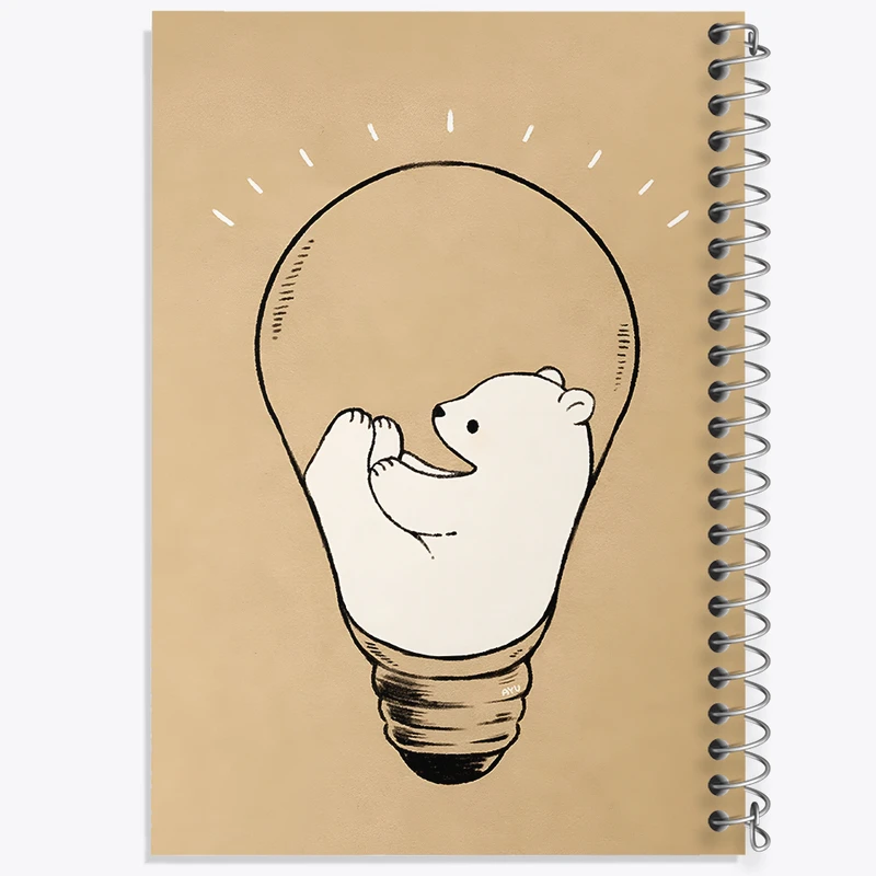 دفتر شطرنجی 50 برگ خندالو طرح خرس قطبی بامزه کد N5299