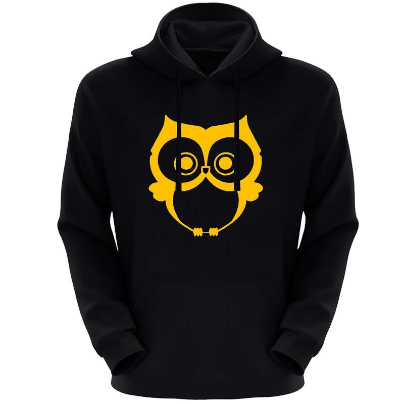 هودی زنانه مدل جغد F380 رنگ مشکی