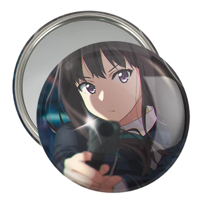 آینه جیبی خندالو مدل تاکینا انیمه Lycoris Recoil  کد 23101