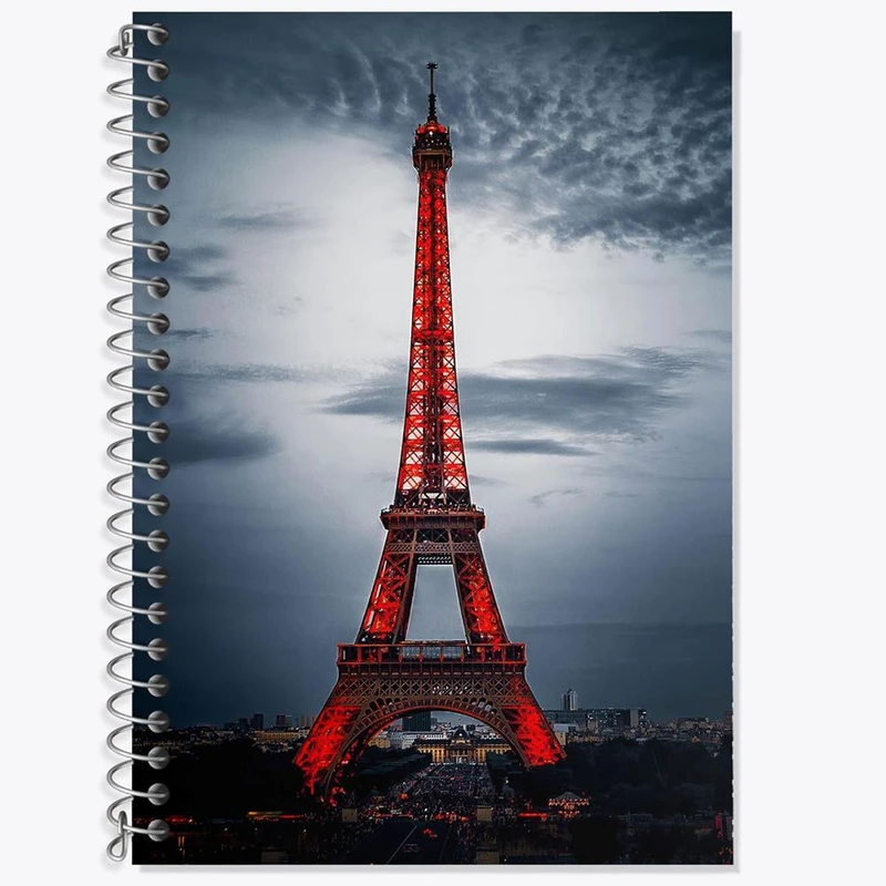 دفتر زبان 50 برگ خندالو مدل دو خط طرح برج ایفل کد 20764