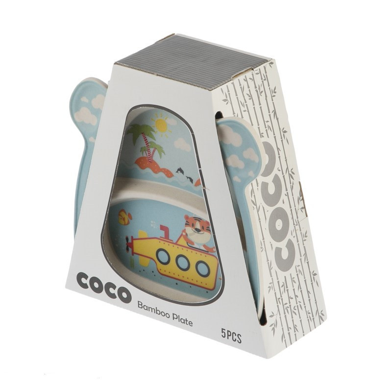 ظرف غذای 5 تکه کودک کوکو بامبو مدل 01 HAPPY-TIGER