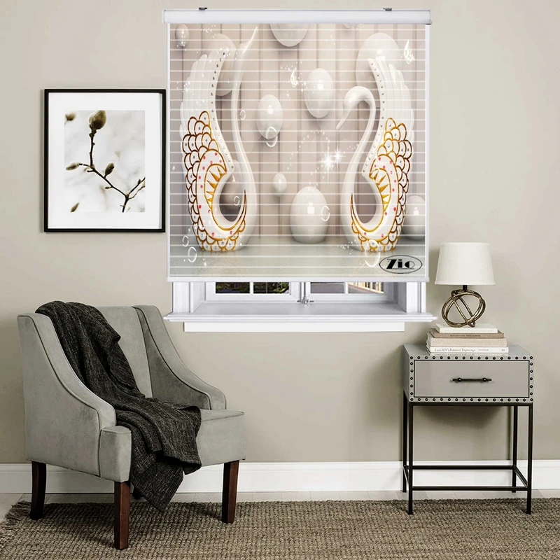 پرده زبرا زیو مدل سیلوئت 3D1199 سایز 150x150 سانتی متر