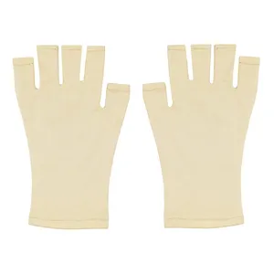 دستکش زنانه مدل نیم انگشت کد 1327 رنگ کرم