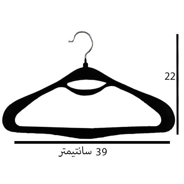 چوب لباسی مدل مخملی کتی کد 06 بسته 4 عددی