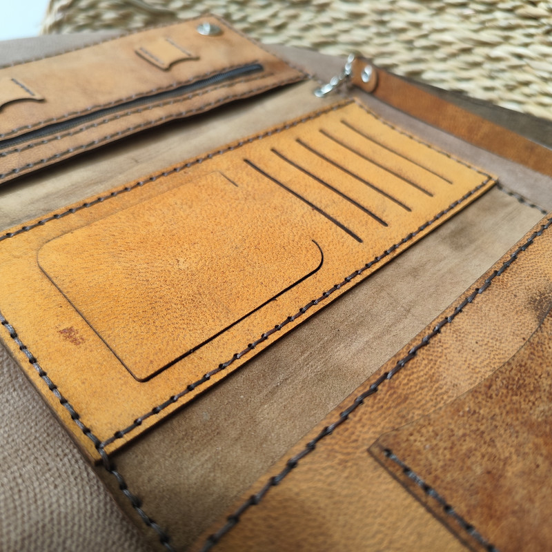 کیف پول مدل کتی چرم طبیعی بزی Sch-w50