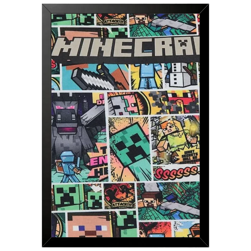 تابلو بکلیت طرح گیمینگ ماینکرفت Minecraft مدل B-po2298 فریم مشکی