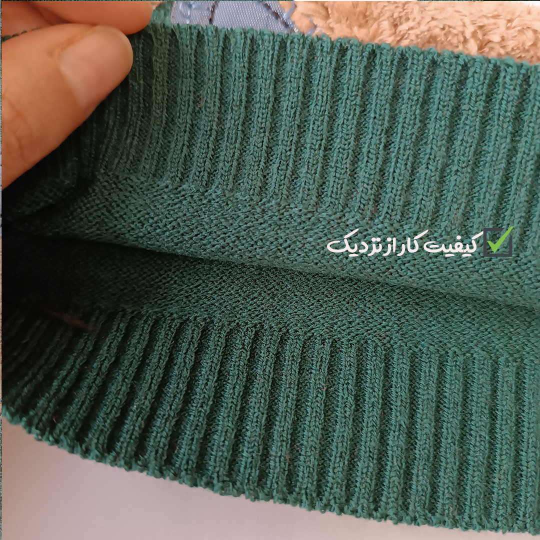 پلیور دخترانه مدل خرس مهربون رنگ سبز