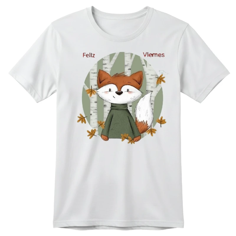 تی‌شرت آستین کوتاه بچگانه مدل روباه خوش تیپ کد p1 