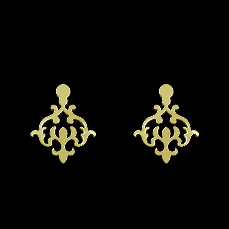 گوشواره طلا 18 عیار زنانه مدوپد مدل اسلیمی کد GA1-15317