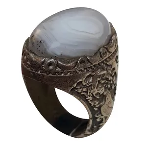 انگشتر نقره مردانه مدل حجرالاخلاص مغربی HEM219230