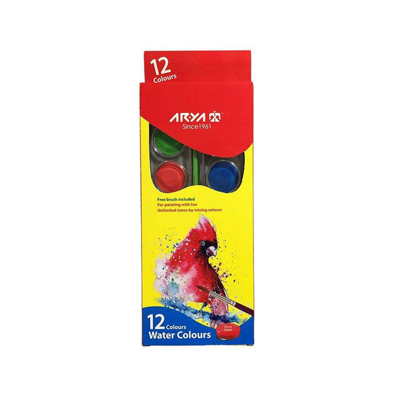 آبرنگ 12 رنگ آریا مدل بیضی کد 5005