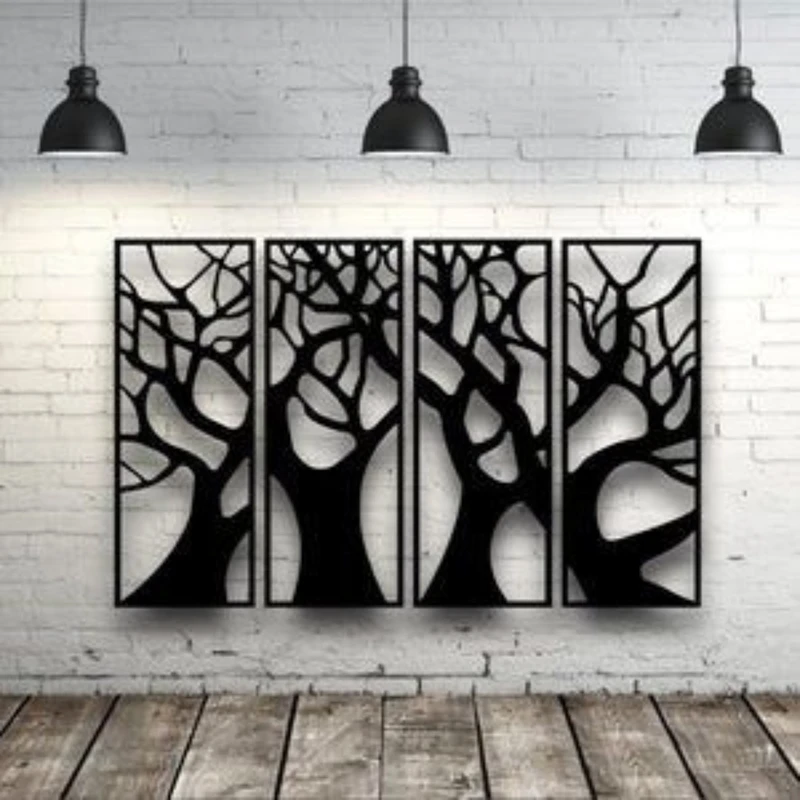 استیکر دیواری پدیده پلاس طرح شاخه درخت مجموعه 4 عددی