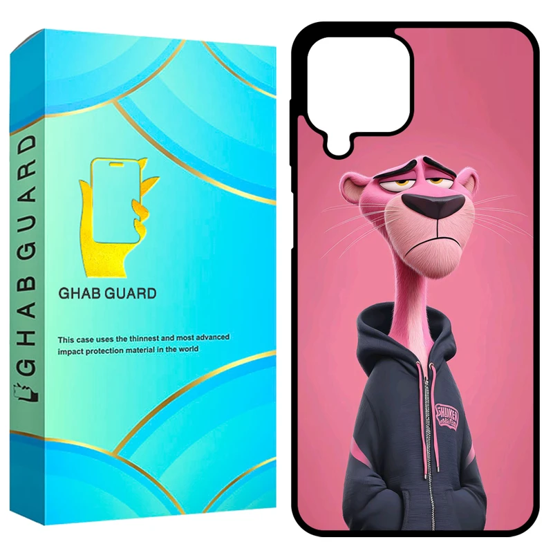 کاور قاب گارد طرح پلنگ صورتی مدل GCHPA12 مناسب برای گوشی موبایل سامسونگ Galaxy A12 / A12 Nacho / M12       