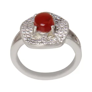 انگشتر نقره زنانه مدل آبکاری رادیوم کد AWR_869