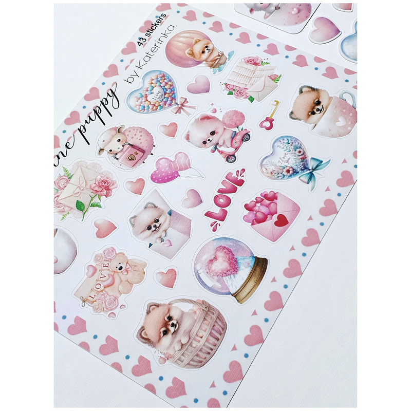 برچسب کاترینکا طرح برش خورده بولت ژورنال و اسکرپ بوک مدل Puppy بسته 43 عددی