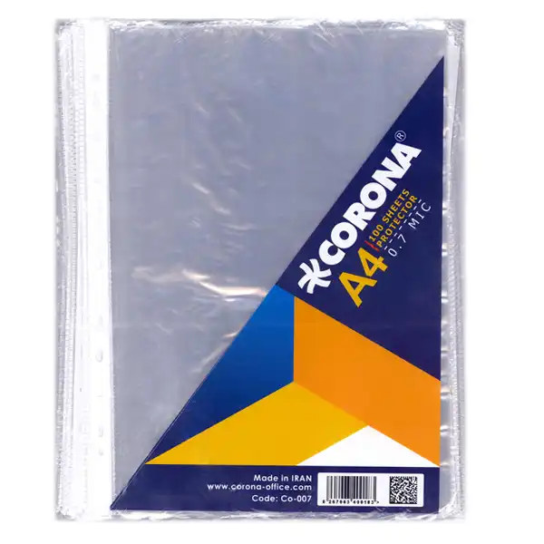 کاور کاغذ A4 کرونا مدل CO-007 بسته ۱۰۰ عددی