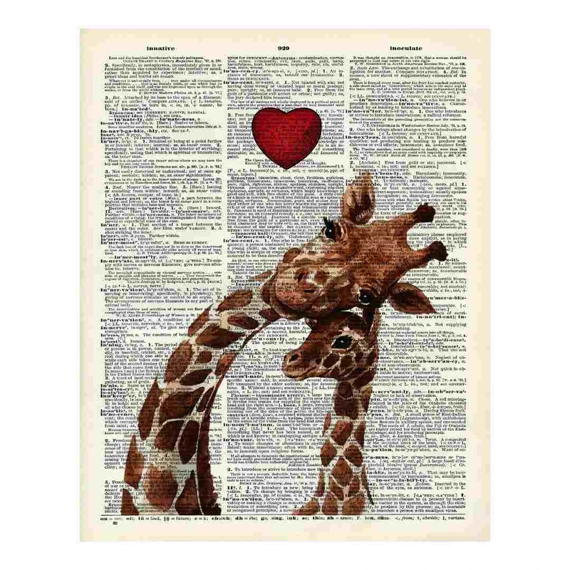 پوستر مدل مادر زرافه و نوزادش