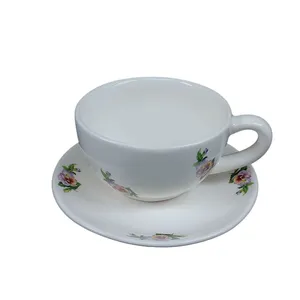 ست فنجان و نعلبکی سرامیکی طرح گل بنفشه