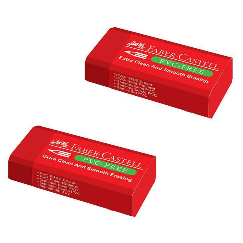 پاک کن فابر کاستل مدل extra clean and smooth erasing big کد 007 بسته 2 عددی