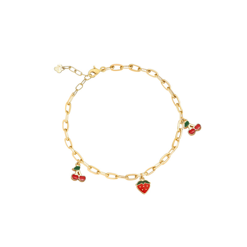 دستبند زنجیری طلا 18 عیار دخترانه ماوی گالری مدل چری