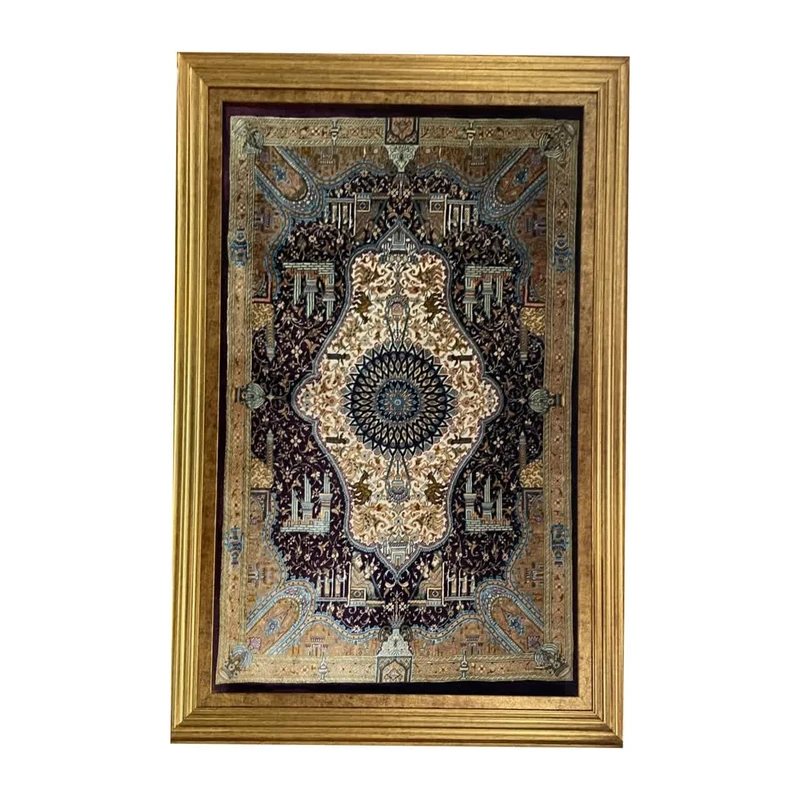 تابلو فرش دستباف مدل نقش جمشیدی