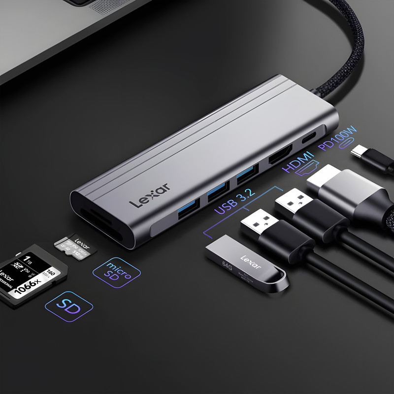 هاب 7 پورت USB-C لکسار مدل H31