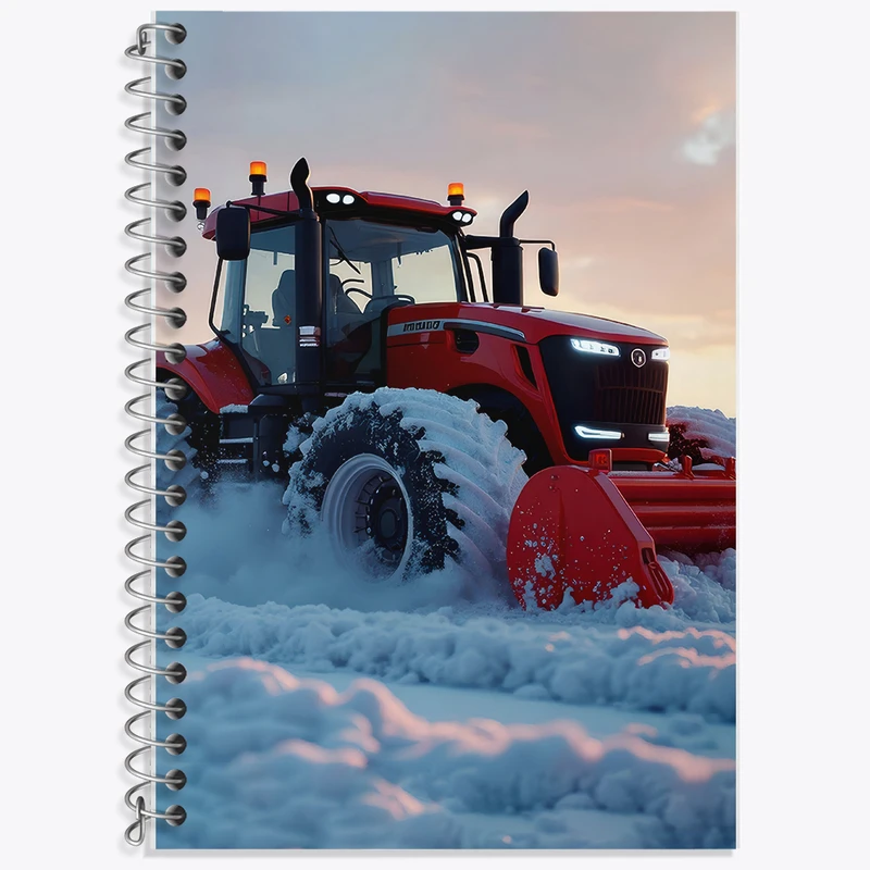 دفتر زبان 50 برگ خندالو مدل دو خط طرح بولدوزر (Bulldozer) کد F5231