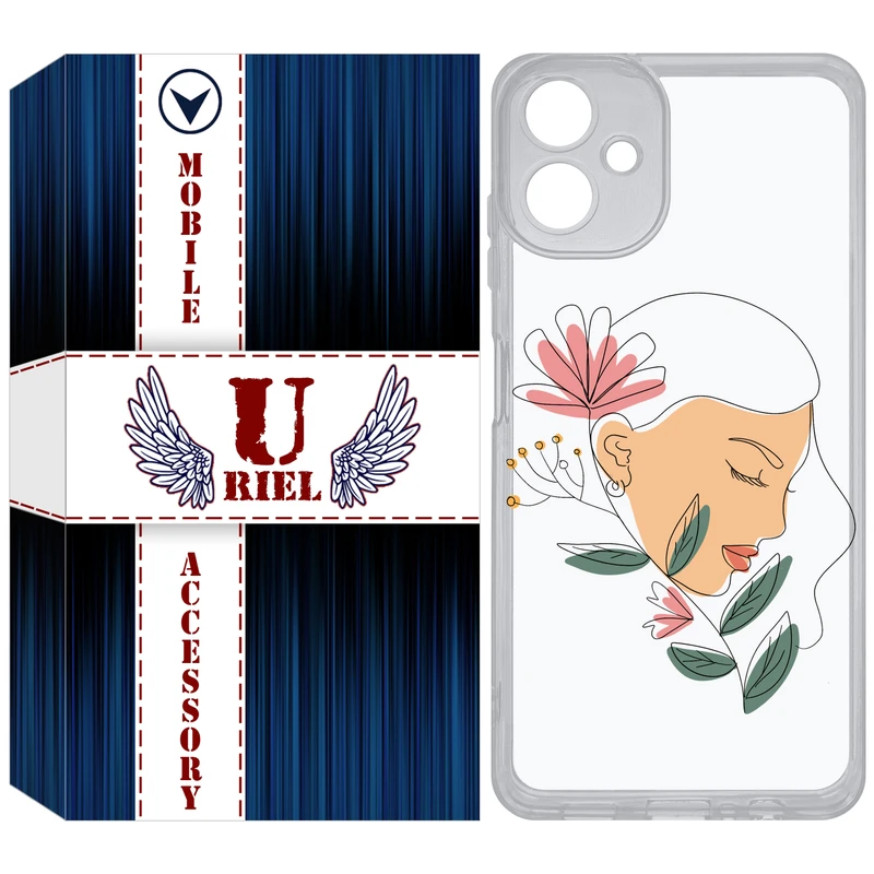 کاور یوریل مدل Clear کد 53 طرح صورت زن مناسب برای گوشی موبایل سامسونگ Galaxy A06