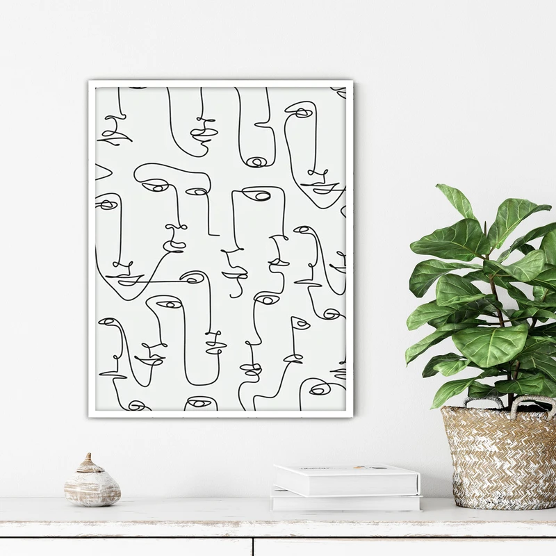 تابلو آتریسا طرح لاین آرت مدرن مدل ATFL01 فریم سفید