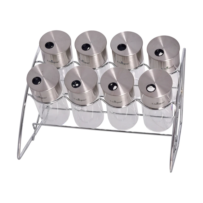 ست جا ادویه 8 پارچه یونیک کد 1632 به همراه استند 