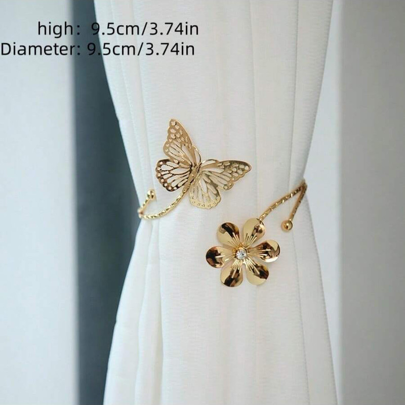 پرده جمع کن مدل FLOWERBFLY01 مجموعه دو عددی