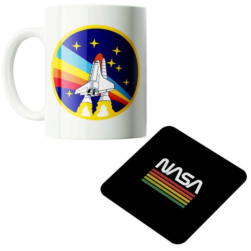 ماگ پاد آفرین مدل فضانورد سیاره منظومه شمسی موشک آدم فضایی کد PZ222 به همراه زیرلیوانی