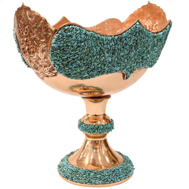 شکلات خوری فیروزه کوبی مدل سنگ برجسته چند ضلعی لب قلم کد 24