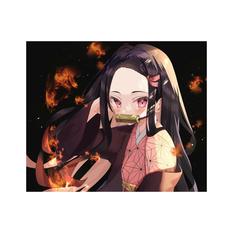 استیکر لپ تاپ و موبایل مدل انیمه طرح شیطان کش نزوکو کامادو demon slayer nezuko kamado کد 215