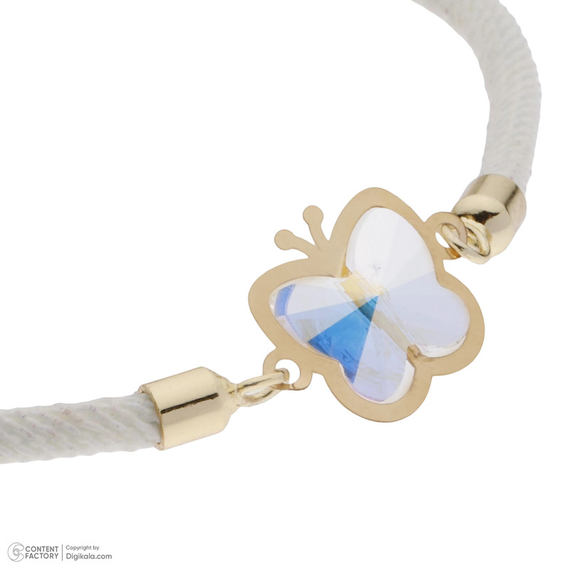 دستبند طلا 18 عیار زنانه ناریا مدل پروانه و سنگ کد 02 دستبند طلا 18 عیار زنانه ناریا مدل پروانه و سنگ کد 02