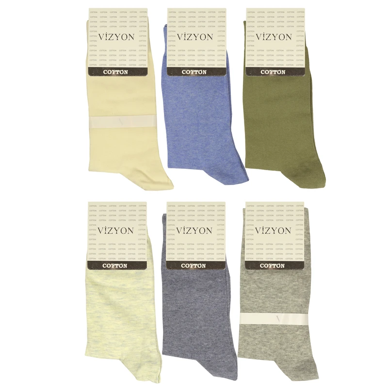 جوراب ساق بلند مردانه ویزیون کد VMS1076Z2 بسته 6 عددی