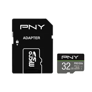 کارت حافظه microSDHC پی ان وای مدل PRO ELITE کلاس 10 استاندارد UHS-I U1 سرعت 100MBps ظرفیت 32 گیگابایت به همراه آداپتور SD