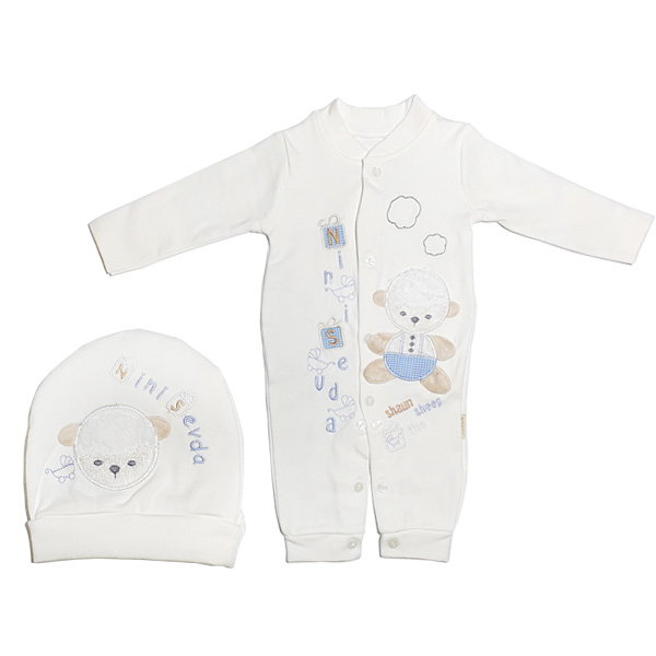 ست سرهمی و کلاه نوزادی مدل BN420