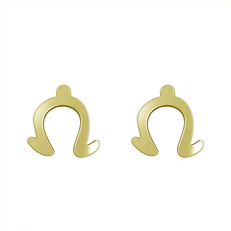 گوشواره طلا 18 عیار زنانه مدوپد مدل هندسی کد GA1-16166