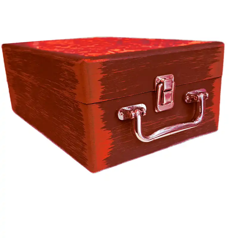 جعبه هدیه مدل چمدان چوبی طرح بهاری کد WS730