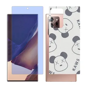 Glass Together model matte anti blue screen protector suitable for Samsung Galaxy Note20 Ultra 5G mobile phone with cover sticker on the back of the phone